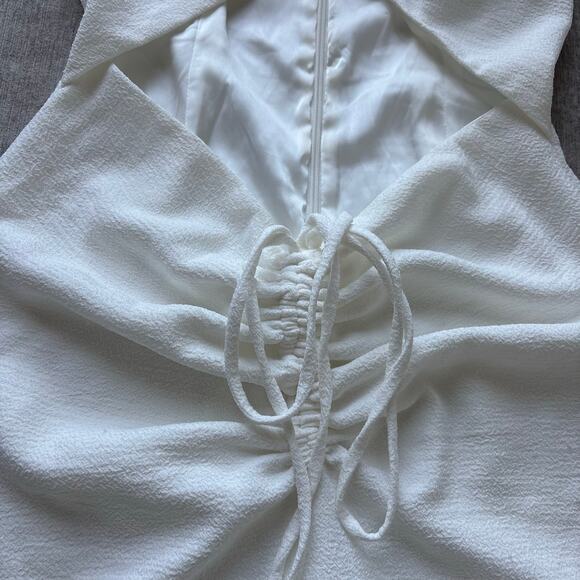 NBD White Cut-Out Halter Midi Dress - Picture 4 of 6